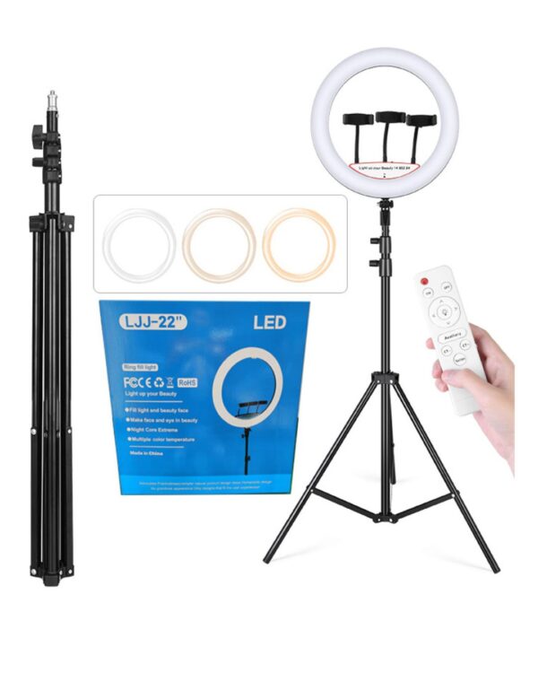 ARO DE LUZ 22" (Luz blanca) (56cm) + TRÍPODE