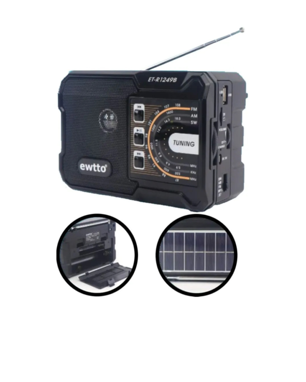 RADIO EWTTO ET-R1249BS CON PANEL SOLAR - Imagen 2