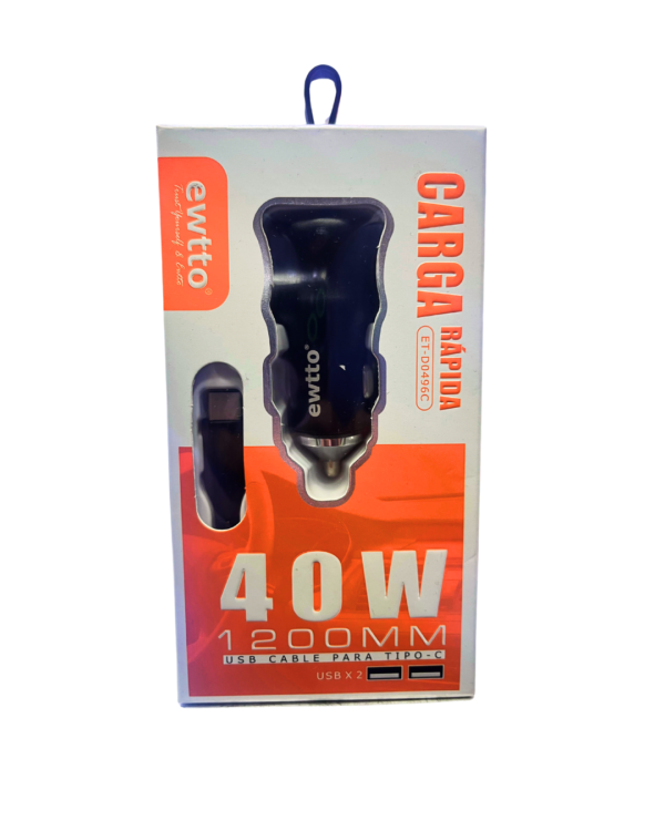 CIGARRERA EWTTO 40W (2 USB) ET-D0496C