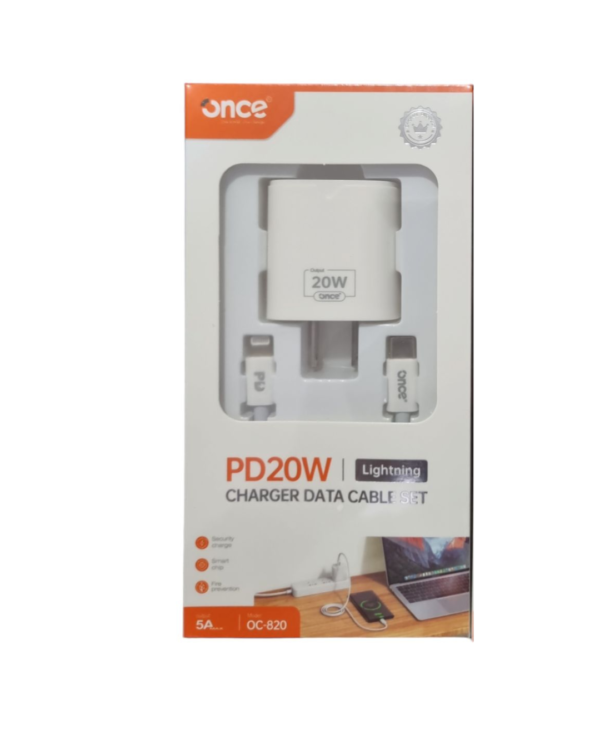 CARGADOR ONCE 20W PD (Tipo-C a Lightning)
