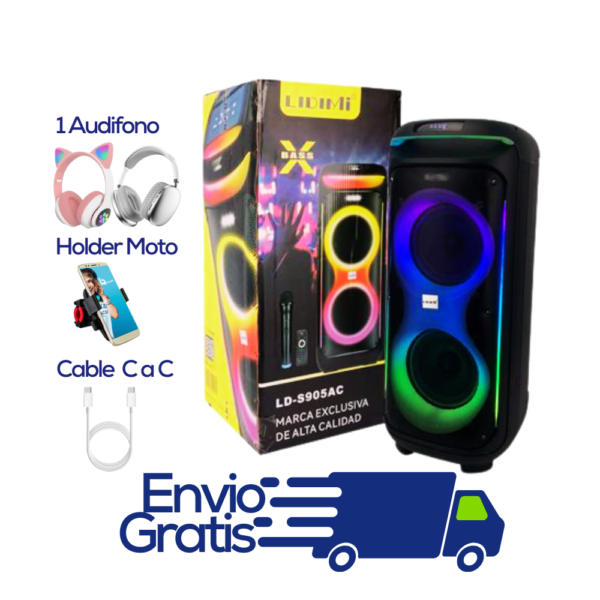 COMBO 40 - PARLANTE LIDIMI S905 + AUDIFONO+ HOLDER + CABLE
