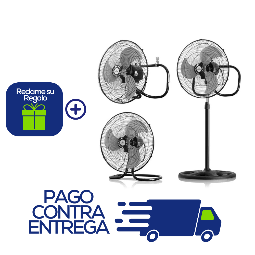 VENTILADOR 3 EN 1 ICECOOL 60 WATTS – 3 ASPAS METAL 18″ PULGADAS