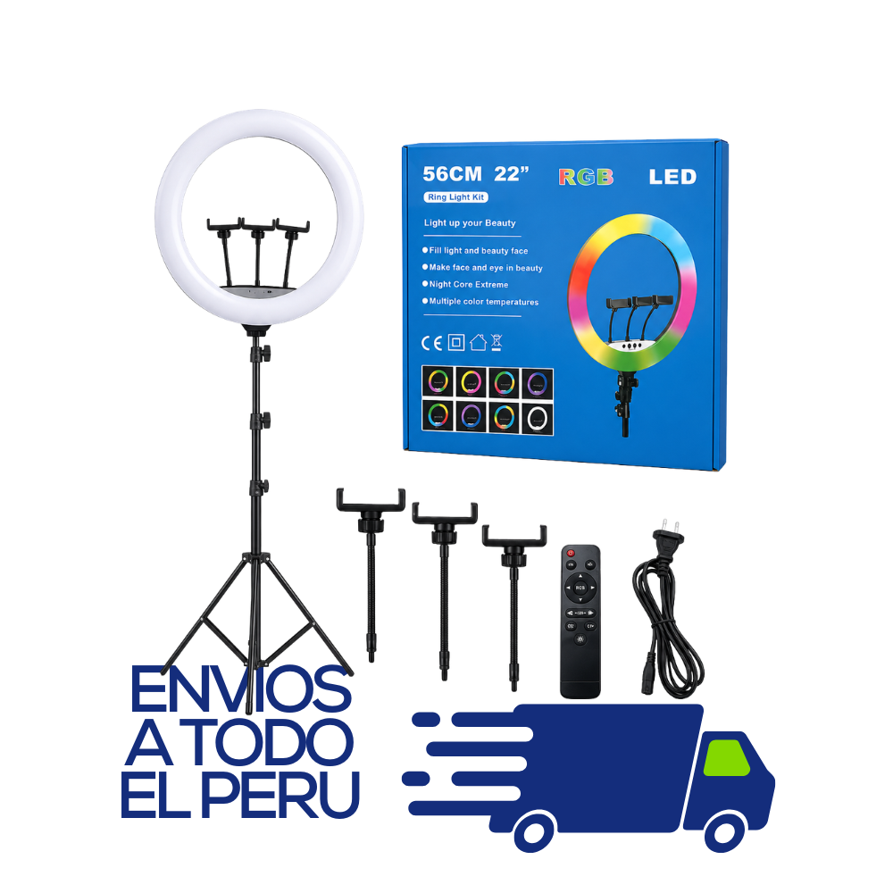 ARO DE LUZ 56CM 22" RGB - CONTROL