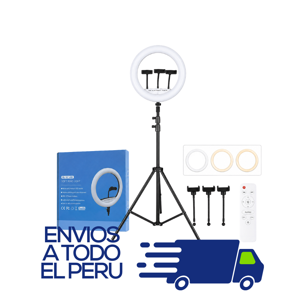ARO DE LUZ 45CM 18" BLANCO/CALIDO CONTROL