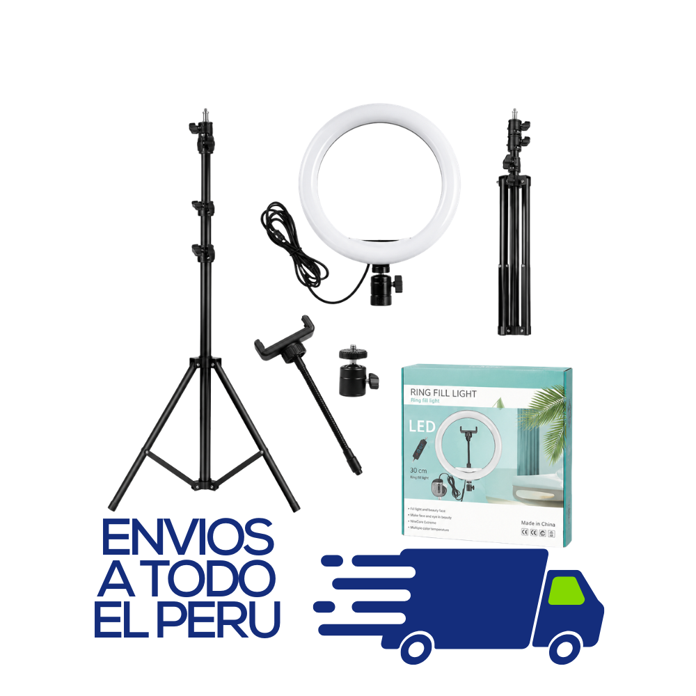 ARO DE LUZ 30CM 12" BLANCO/CALIDO